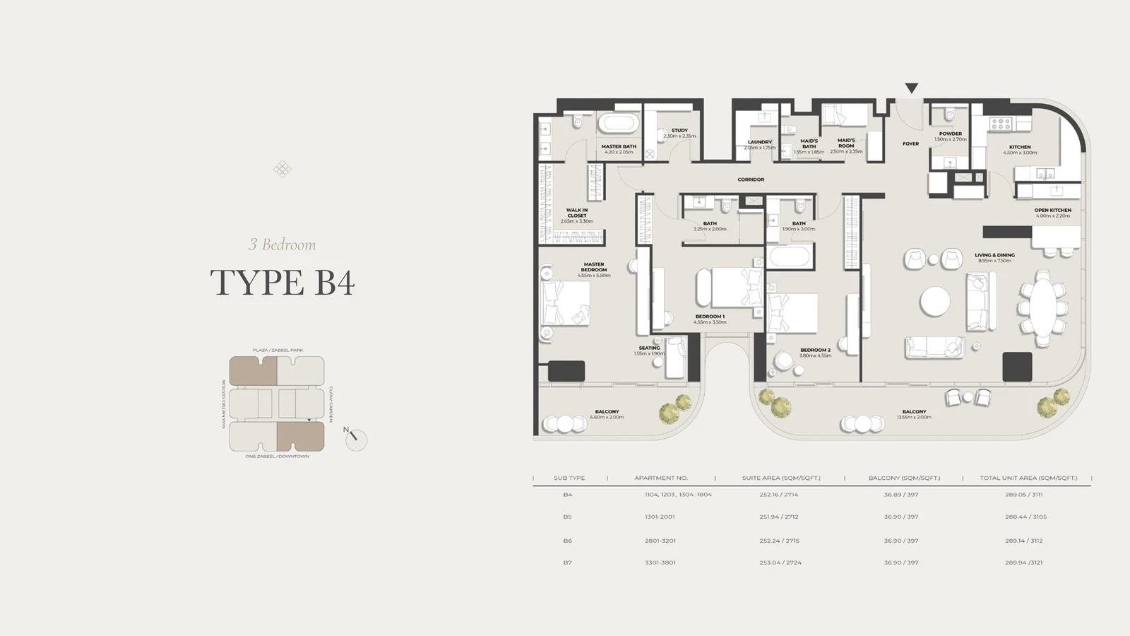 Floor plan for Type B4