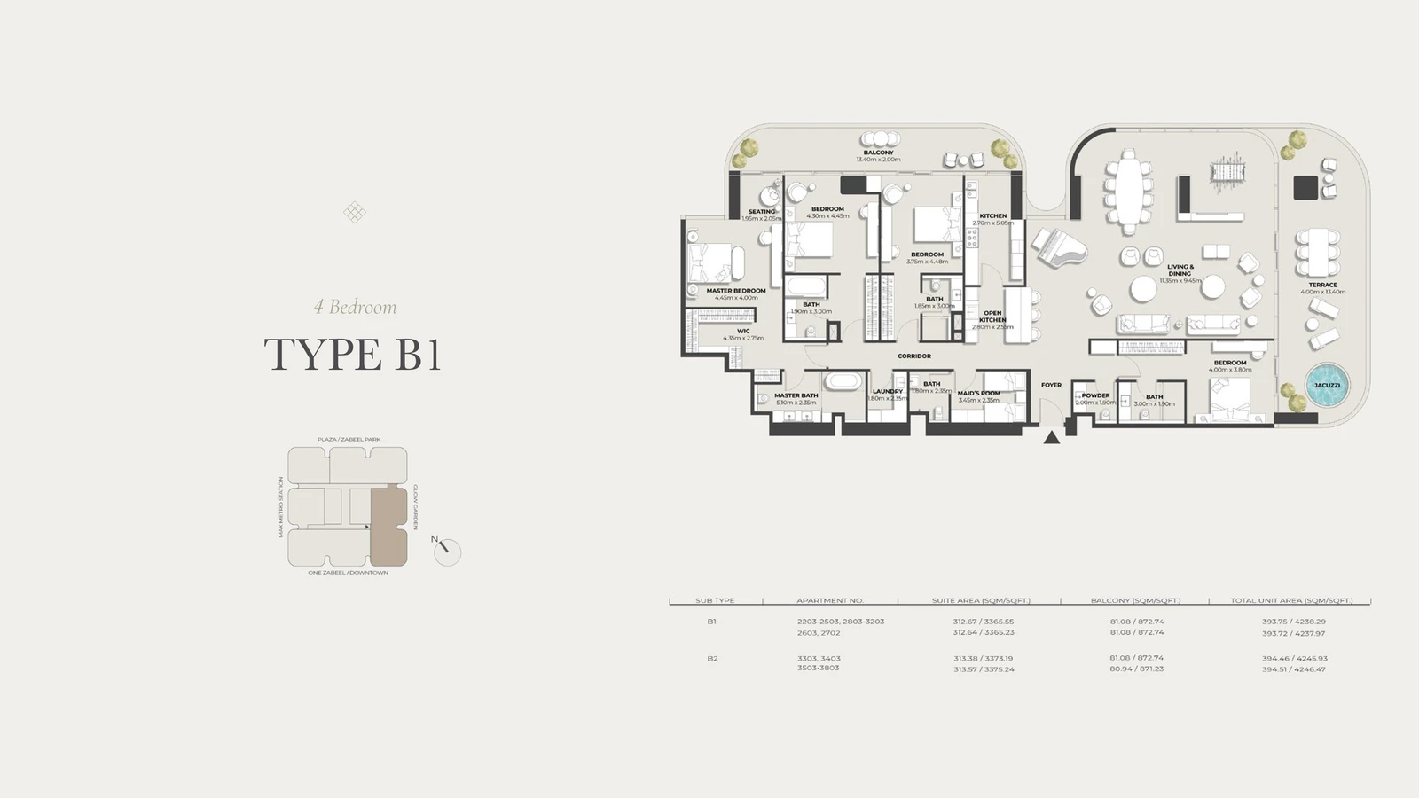 Floor plan for Type B1