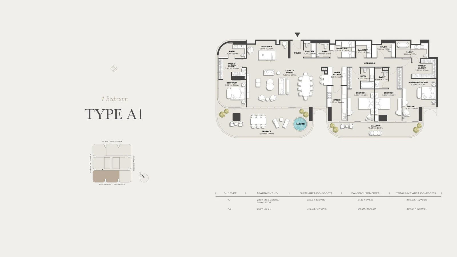 Floor plan for Type A1