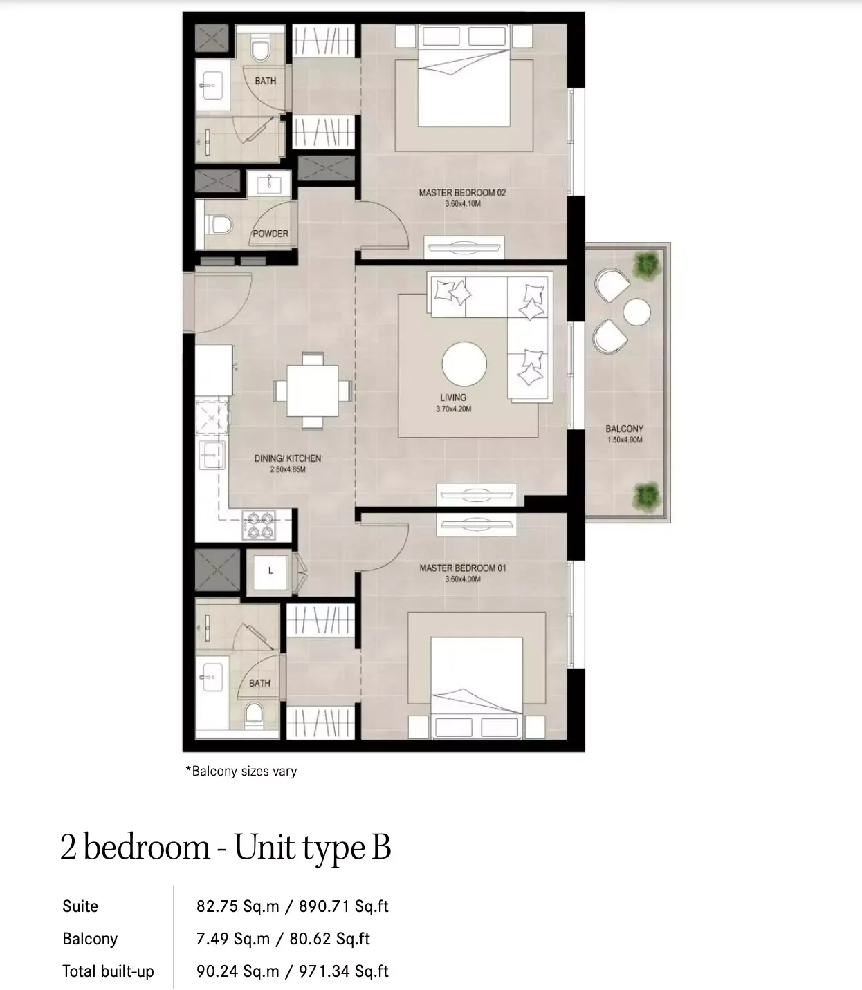 Floor plan for Type B