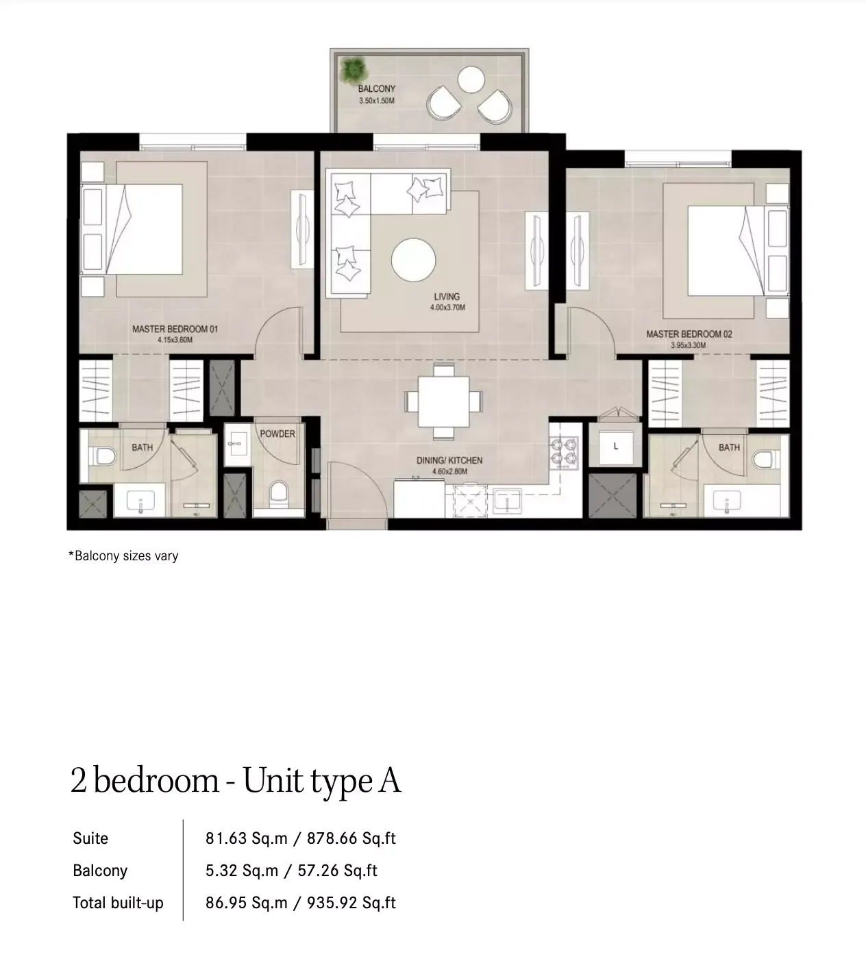 Floor plan for Type A