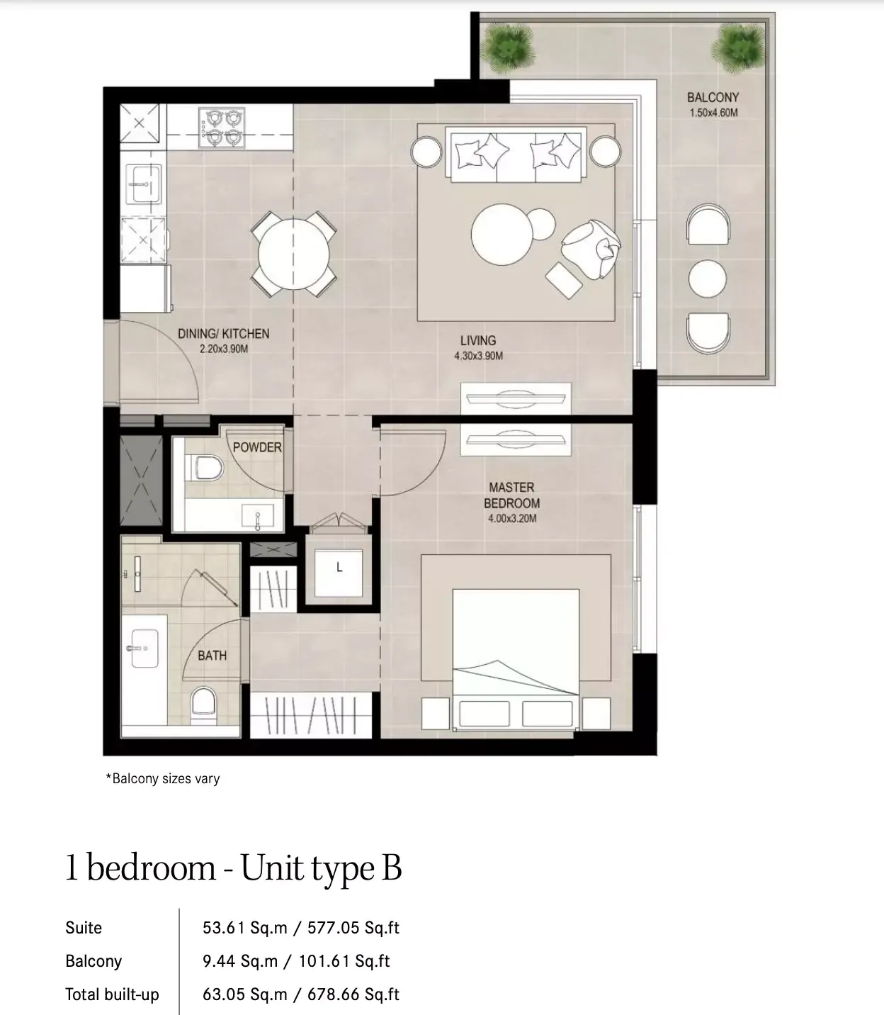 Floor plan for Type B