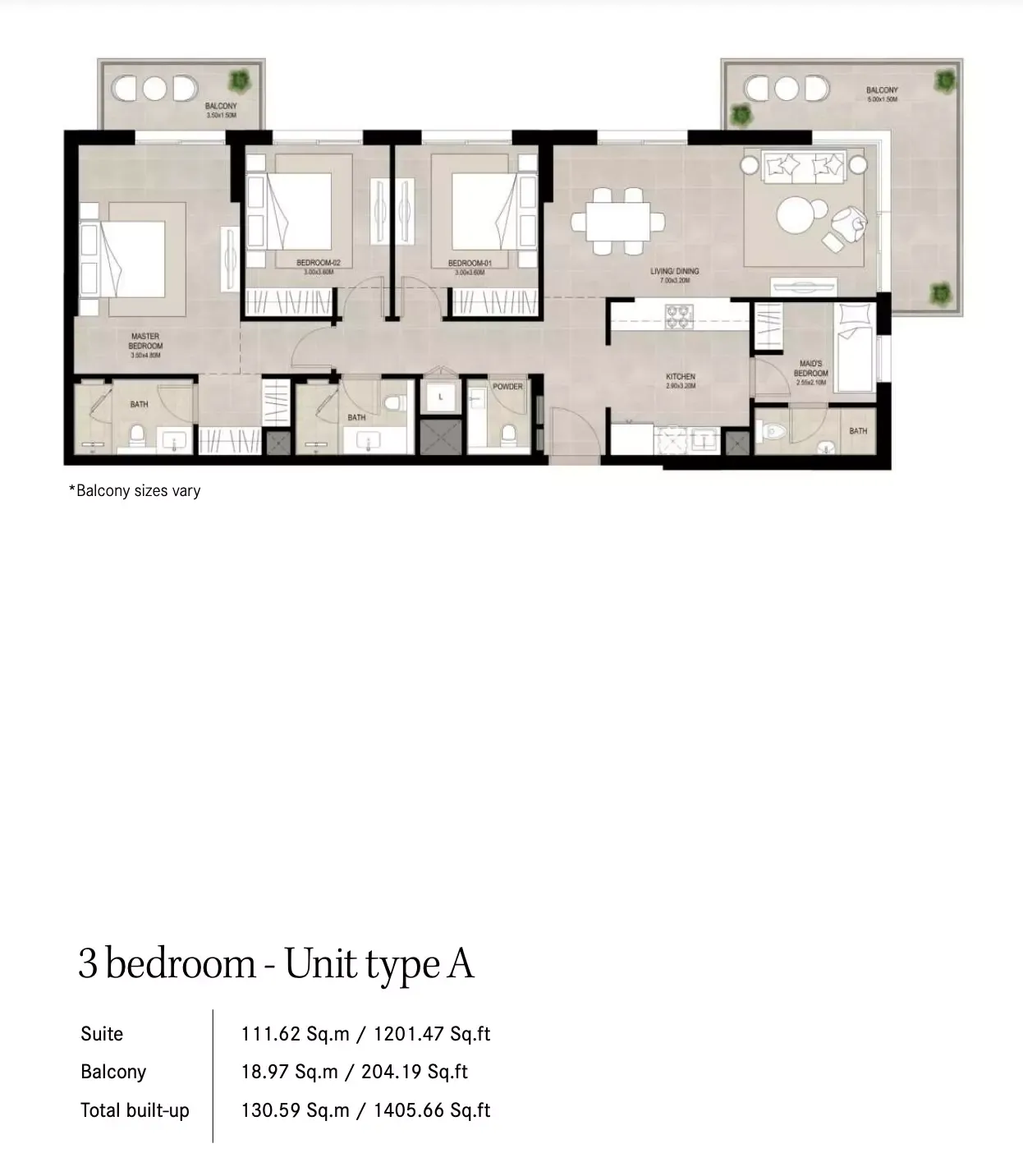 Floor plan for Type A