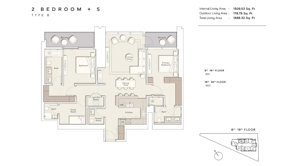 Floor plan for Type B-S