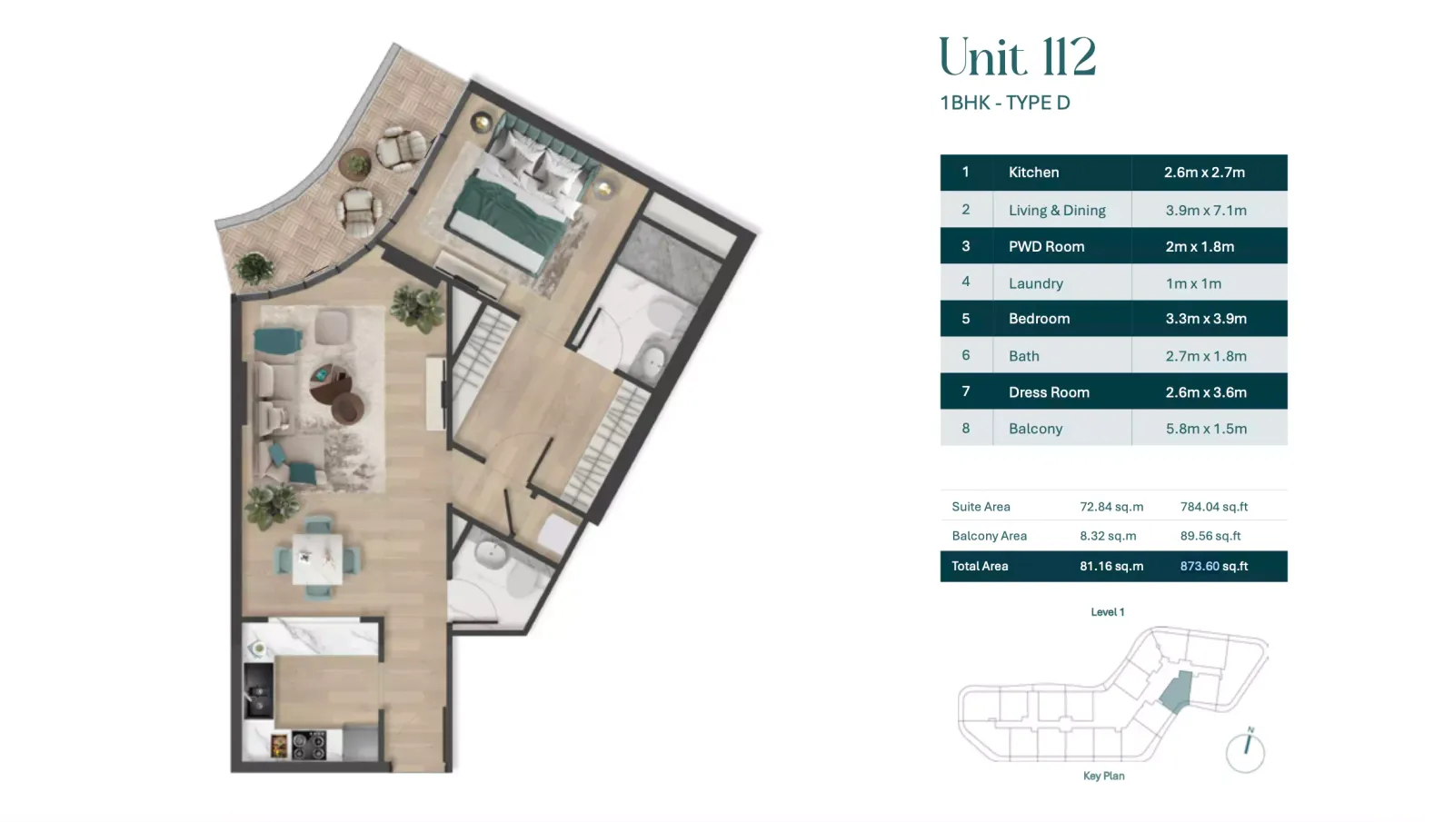 Floor plan for Type D