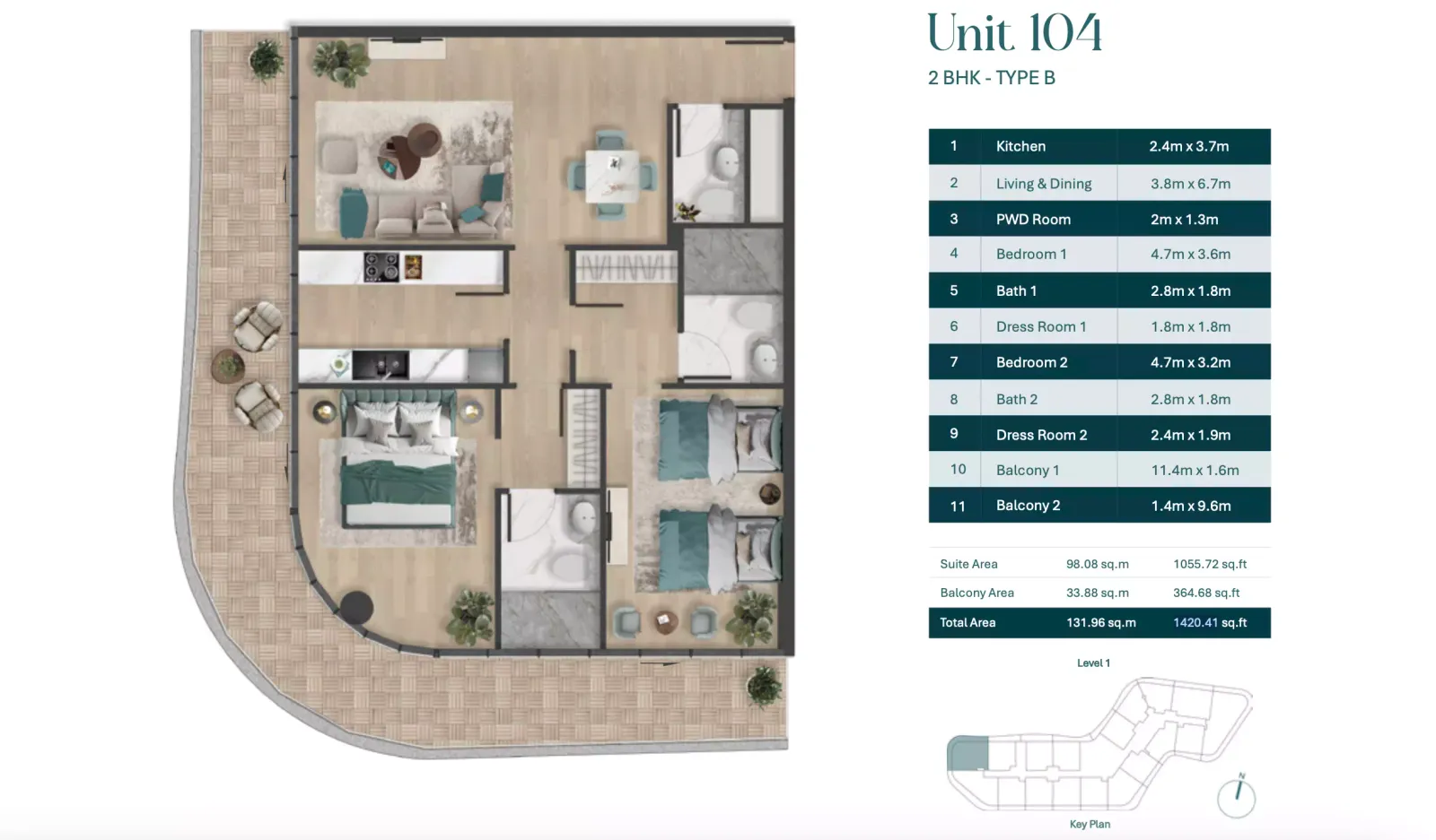 Floor plan for Type B