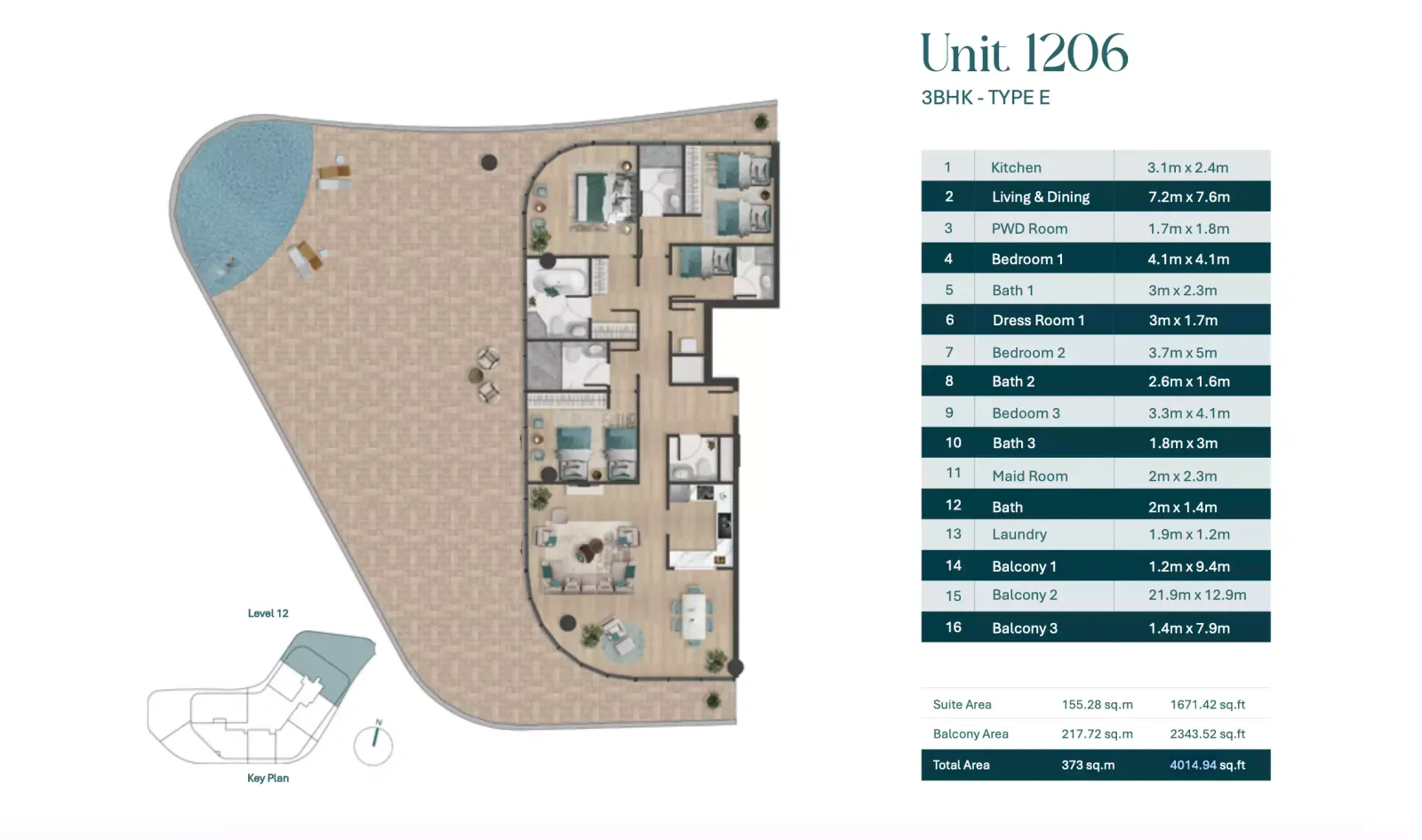 Floor plan for Type E