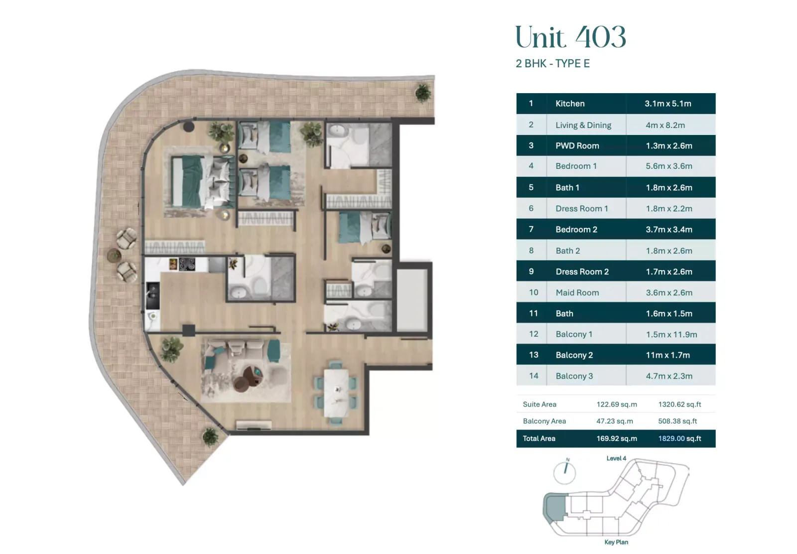 Floor plan for Type E