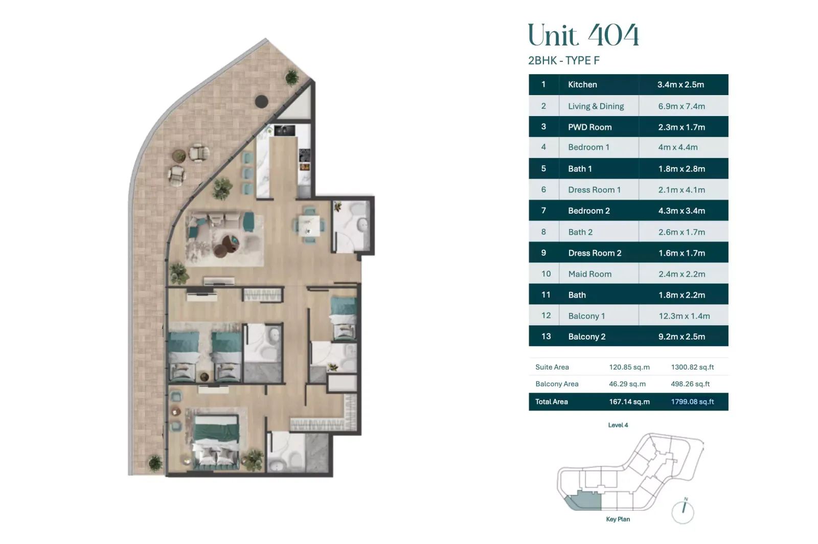 Floor plan for Type F