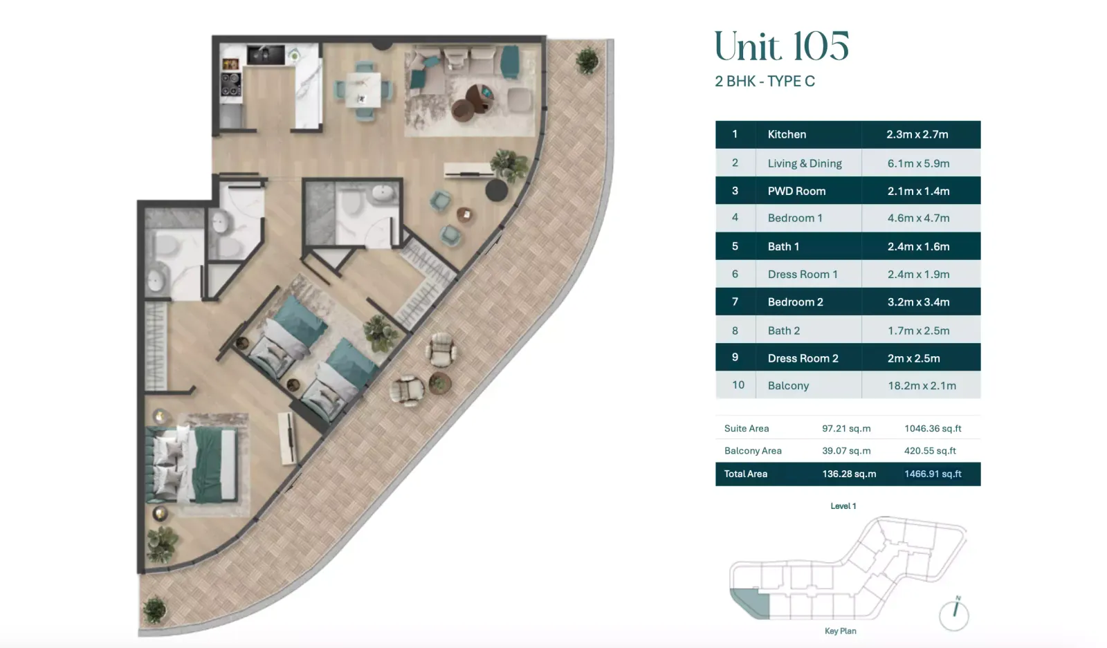 Floor plan for Type C