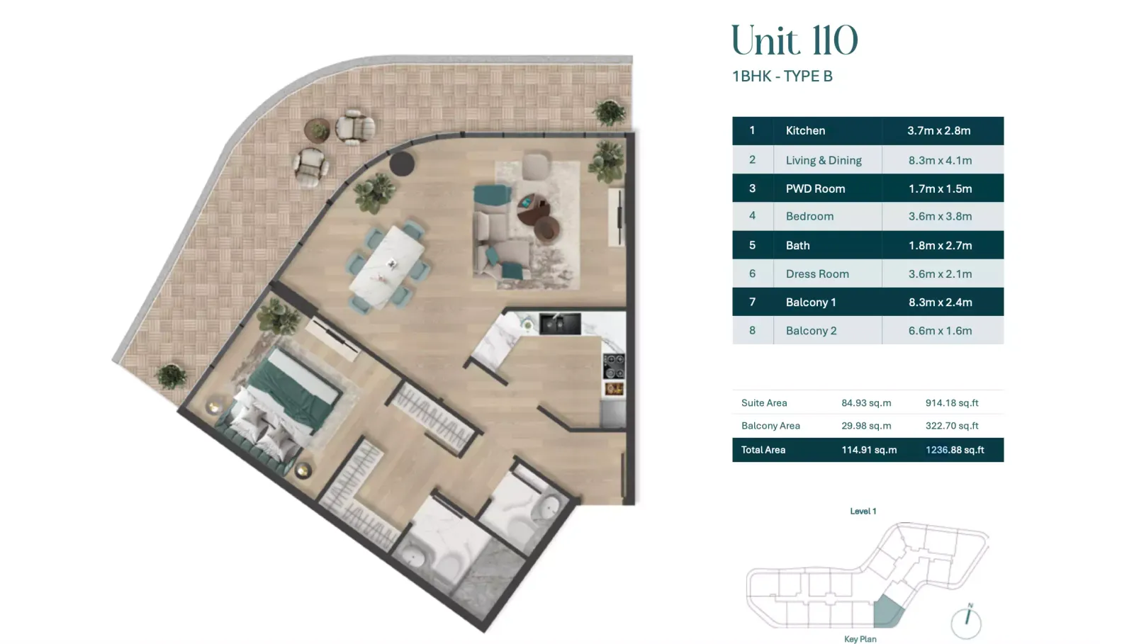 Floor plan for Type B