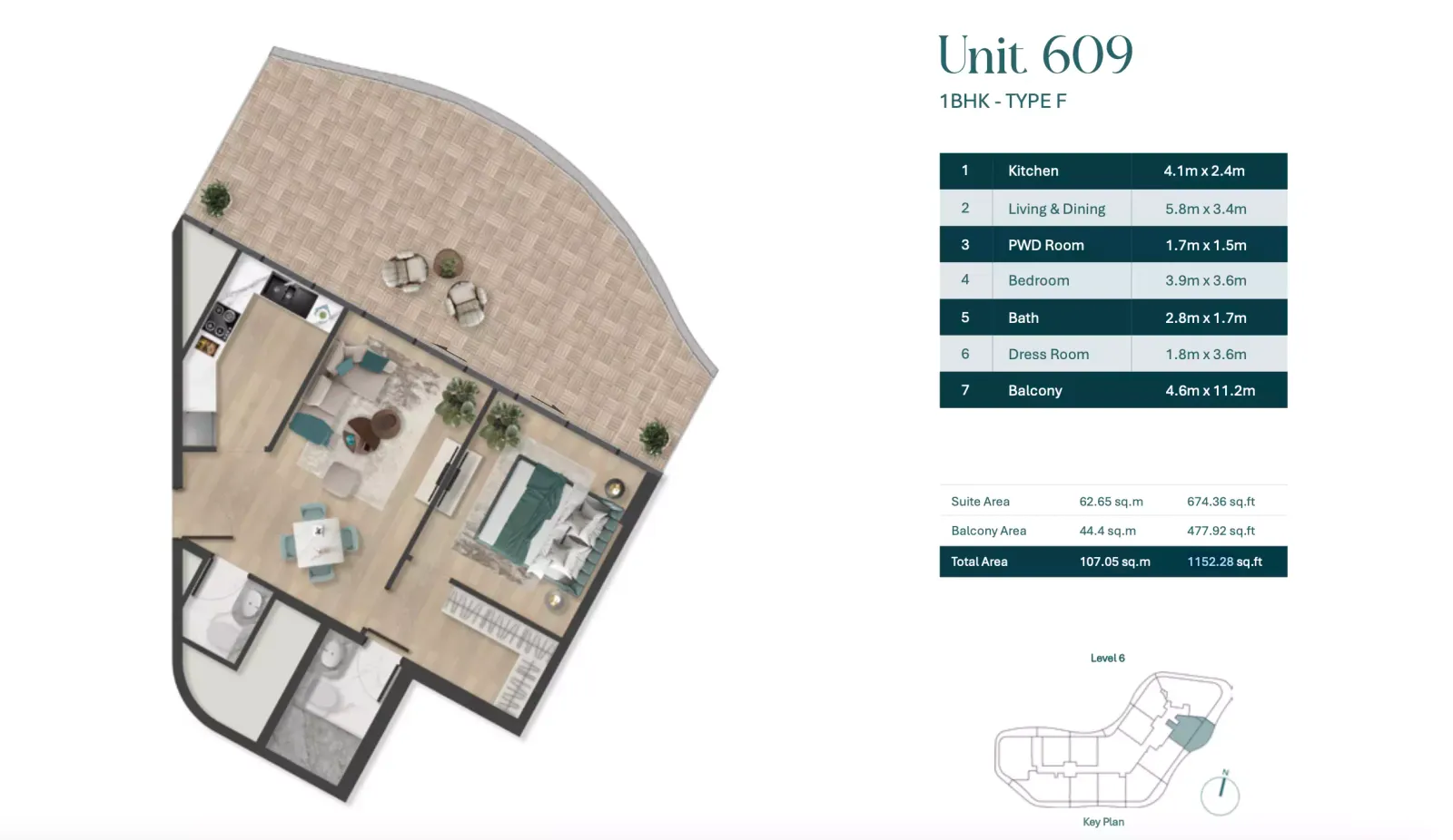 Floor plan for Type F