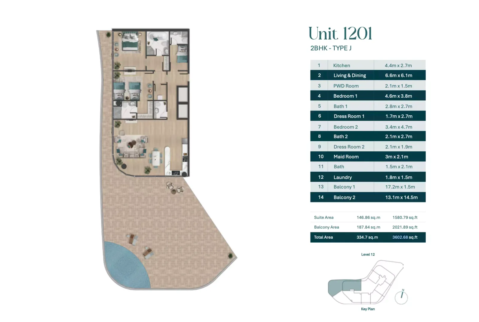 Floor plan for Type J