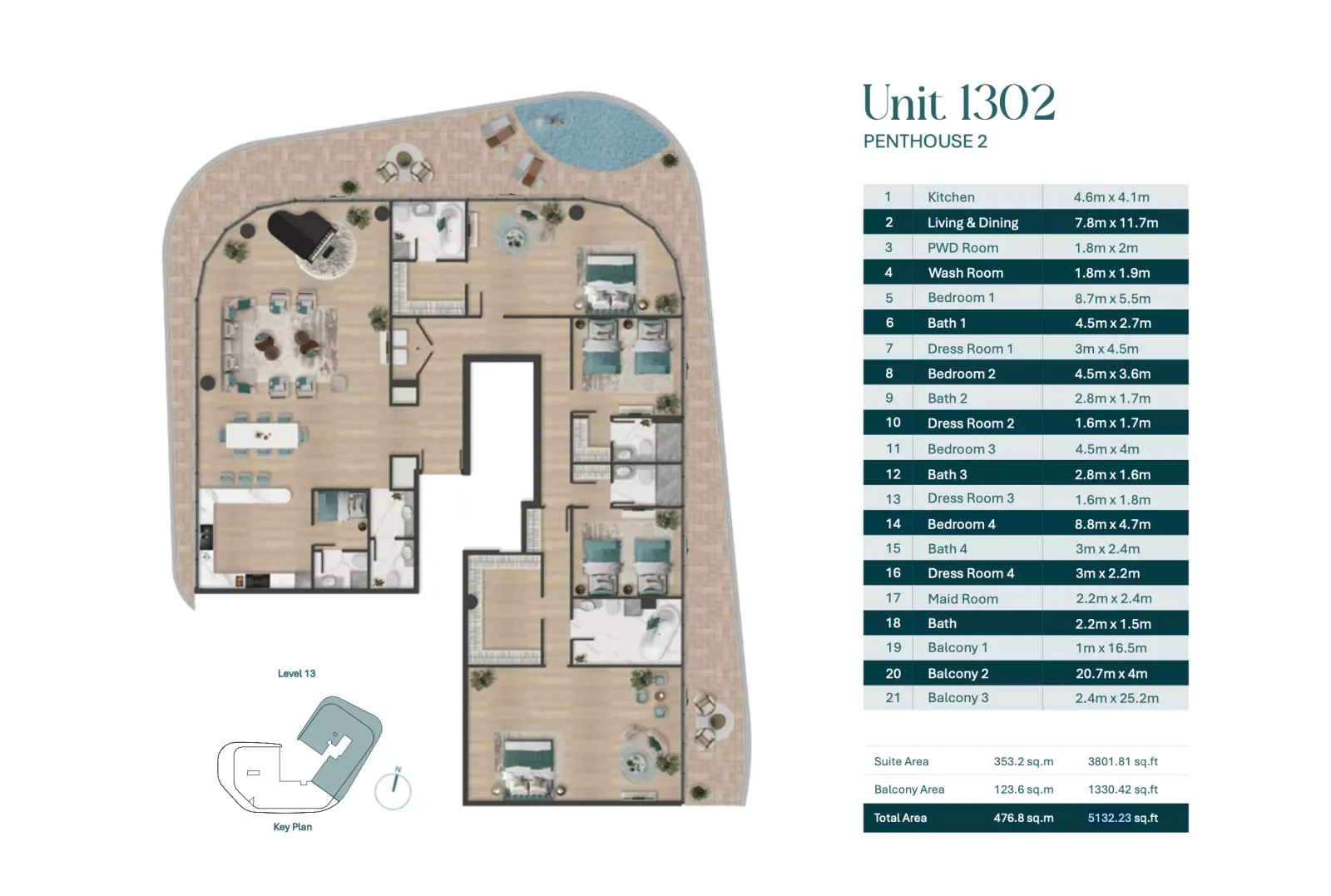 Floor plan for PENTHOUSE 2