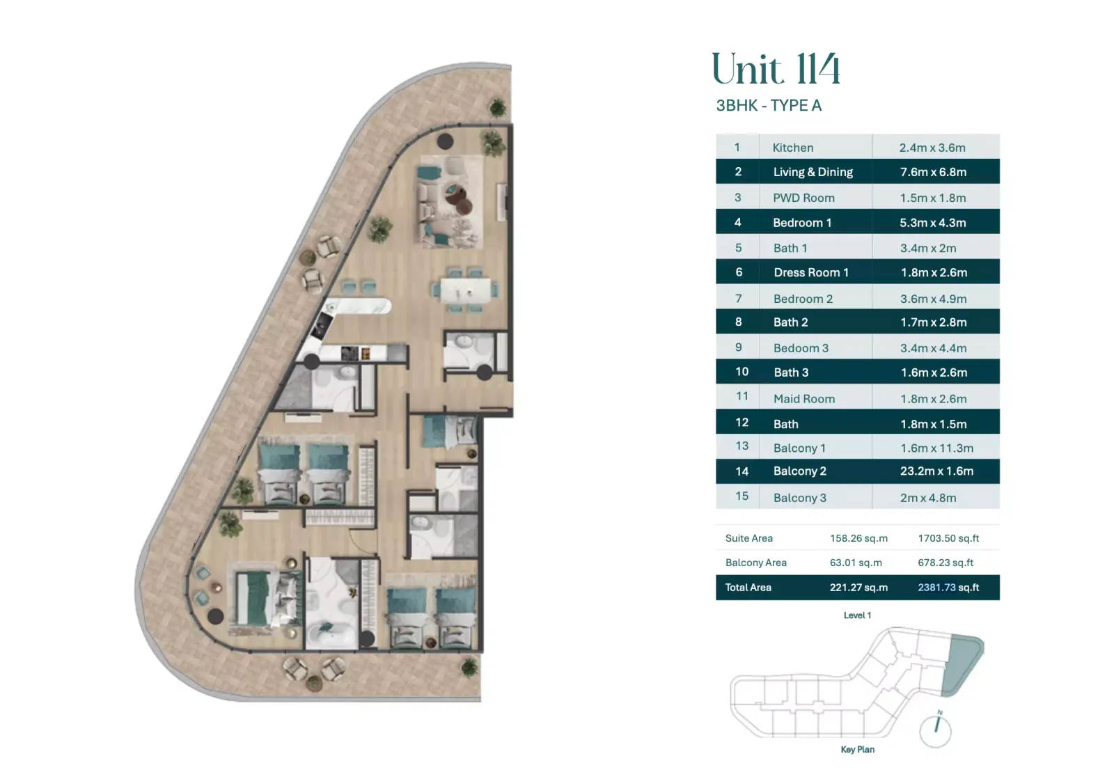 Floor plan for Type A