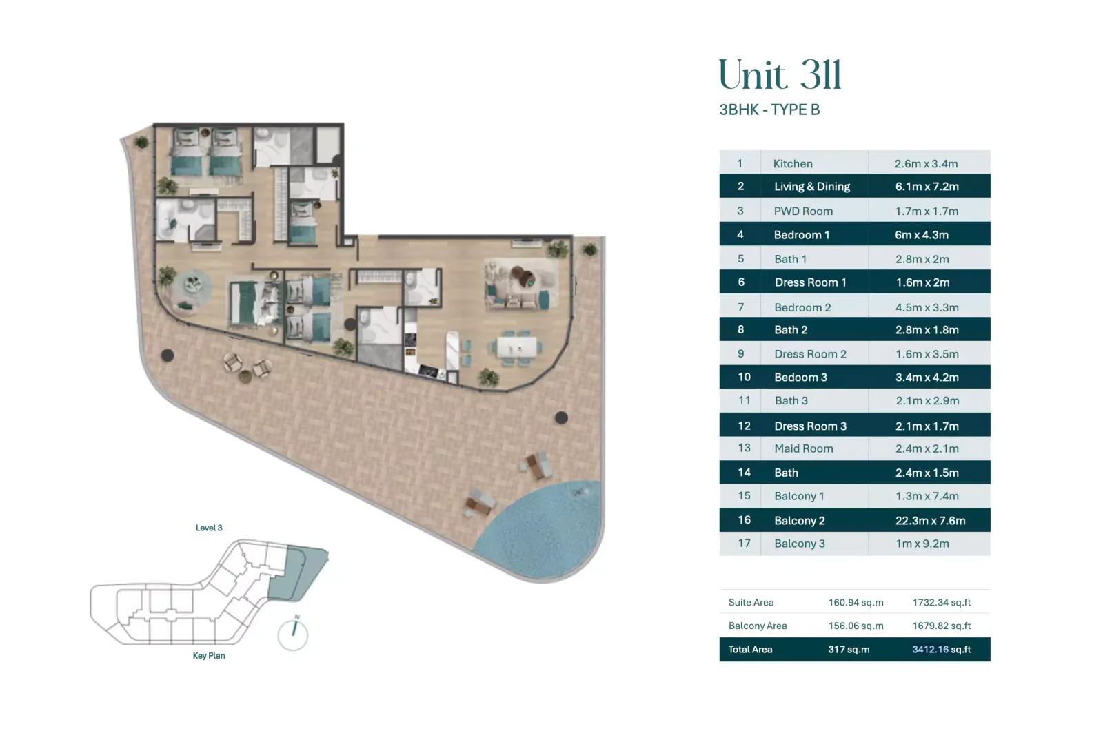 Floor plan for Type B