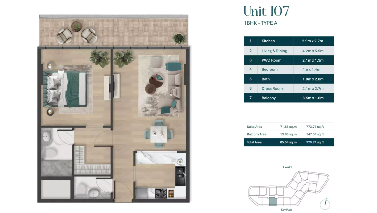 Floor plan for Type A
