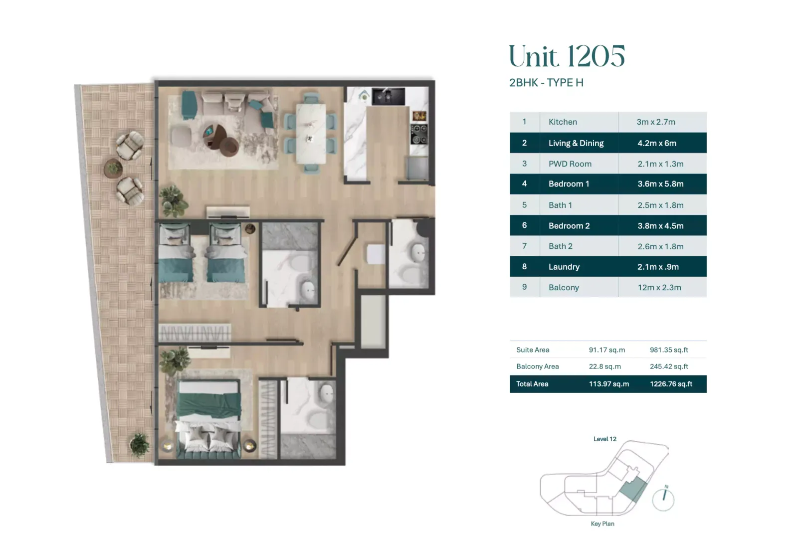 Floor plan for Type H