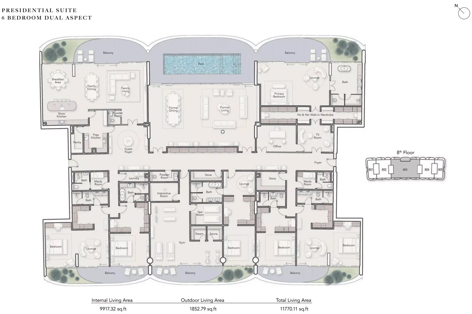 Floor plan for Presidential Suite