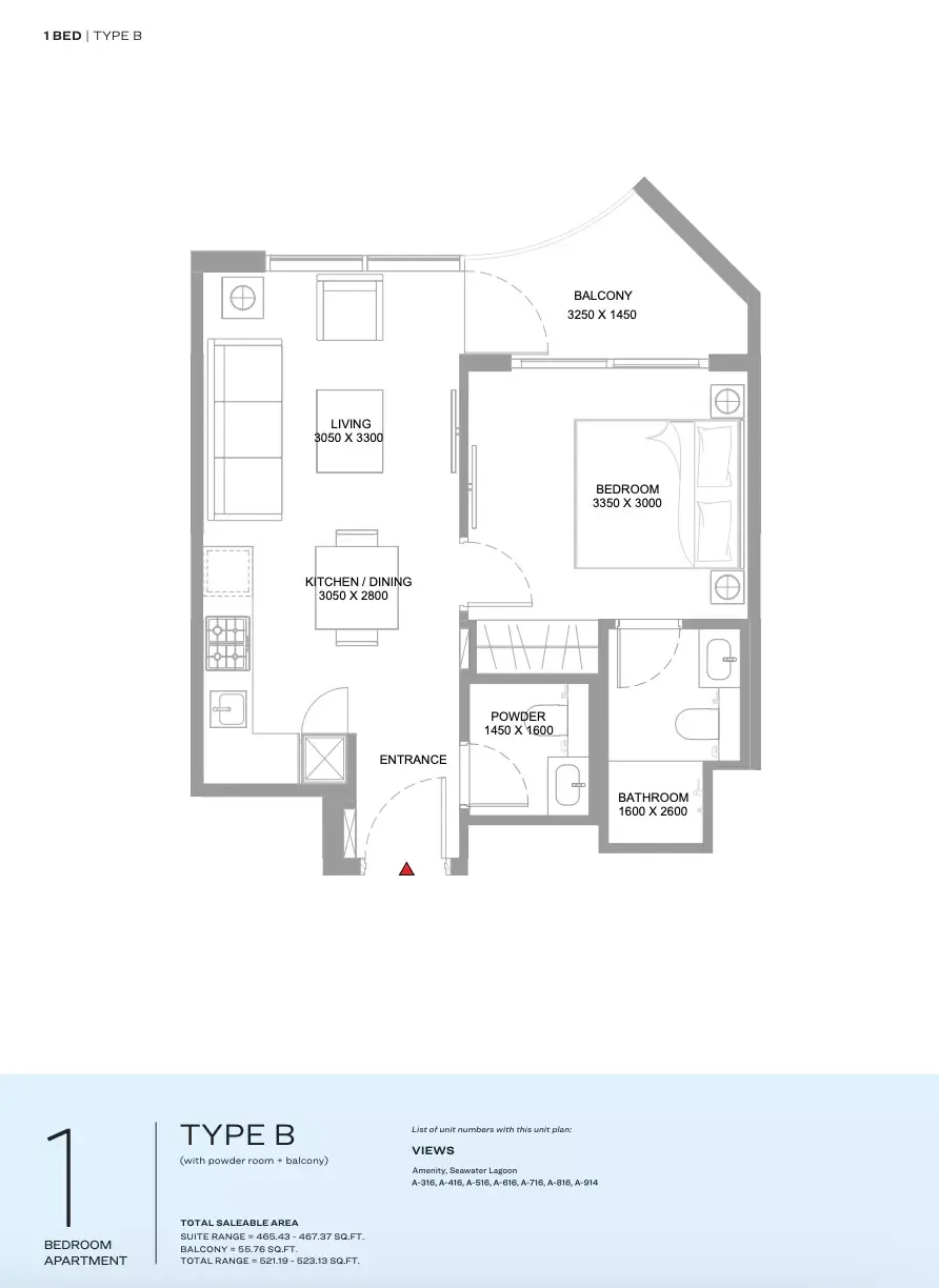 Floor plan for Type B