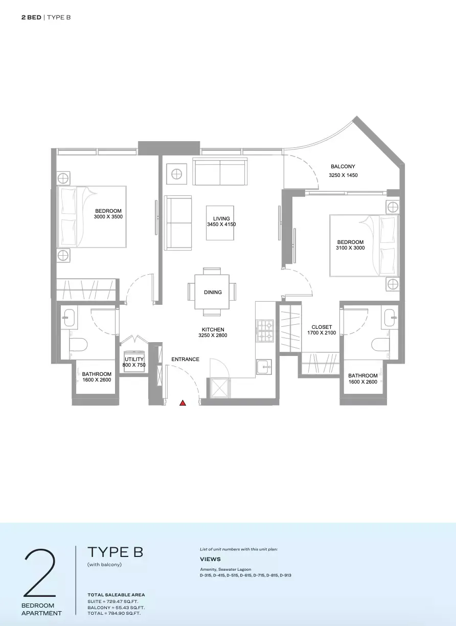 Floor plan for Type B