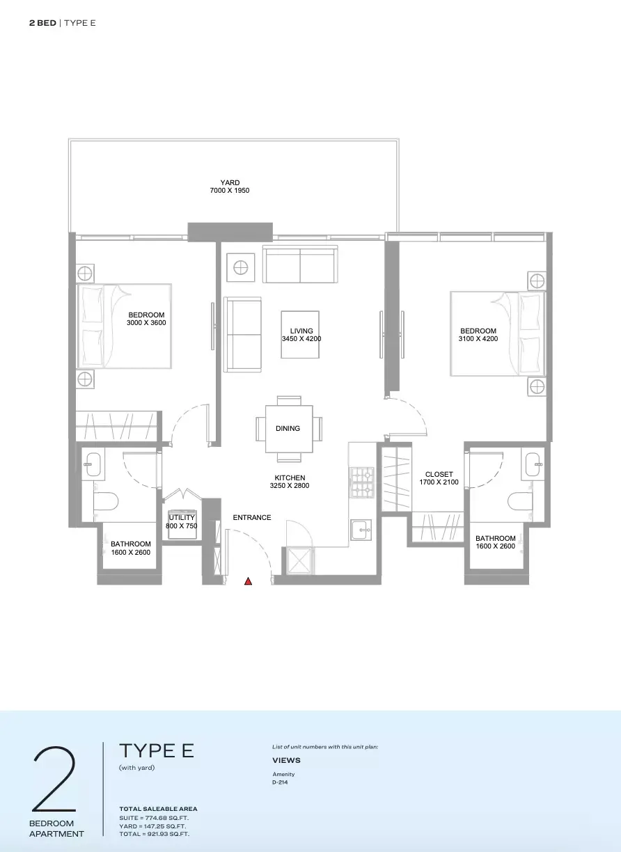 Floor plan for Type E