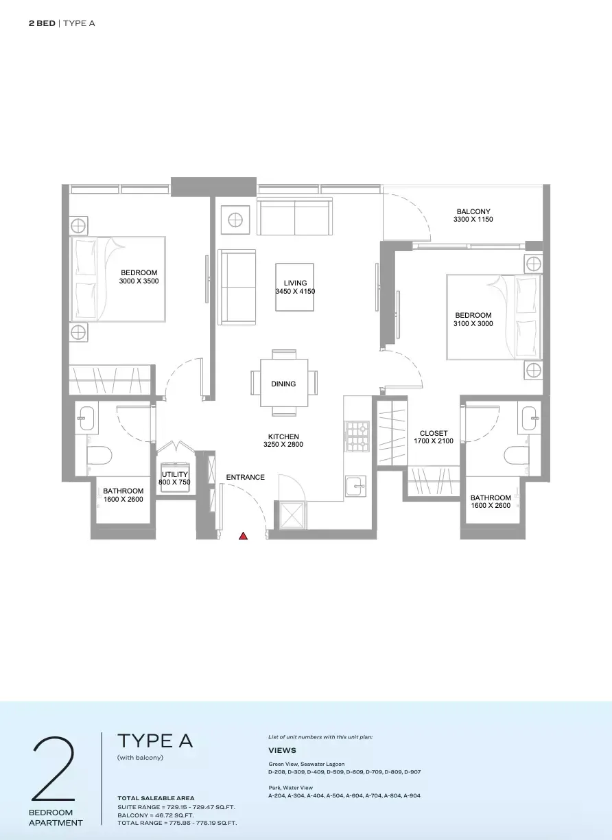 Floor plan for Type A