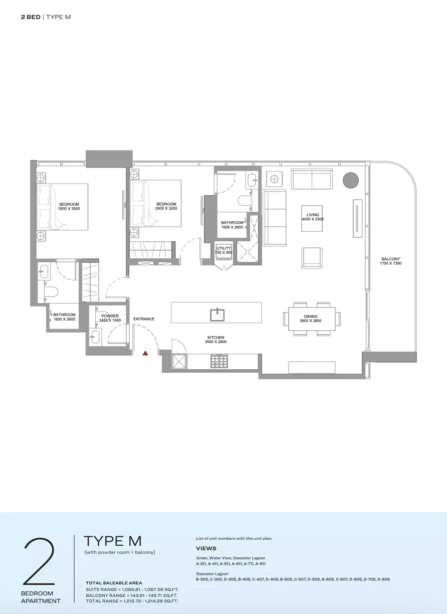 Floor plan for Type M