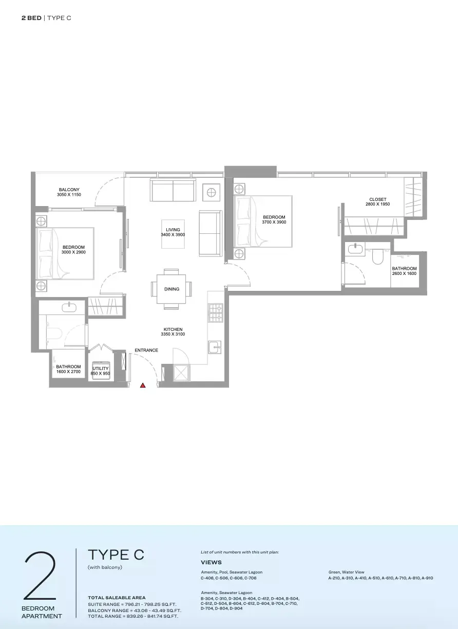 Floor plan for Type C