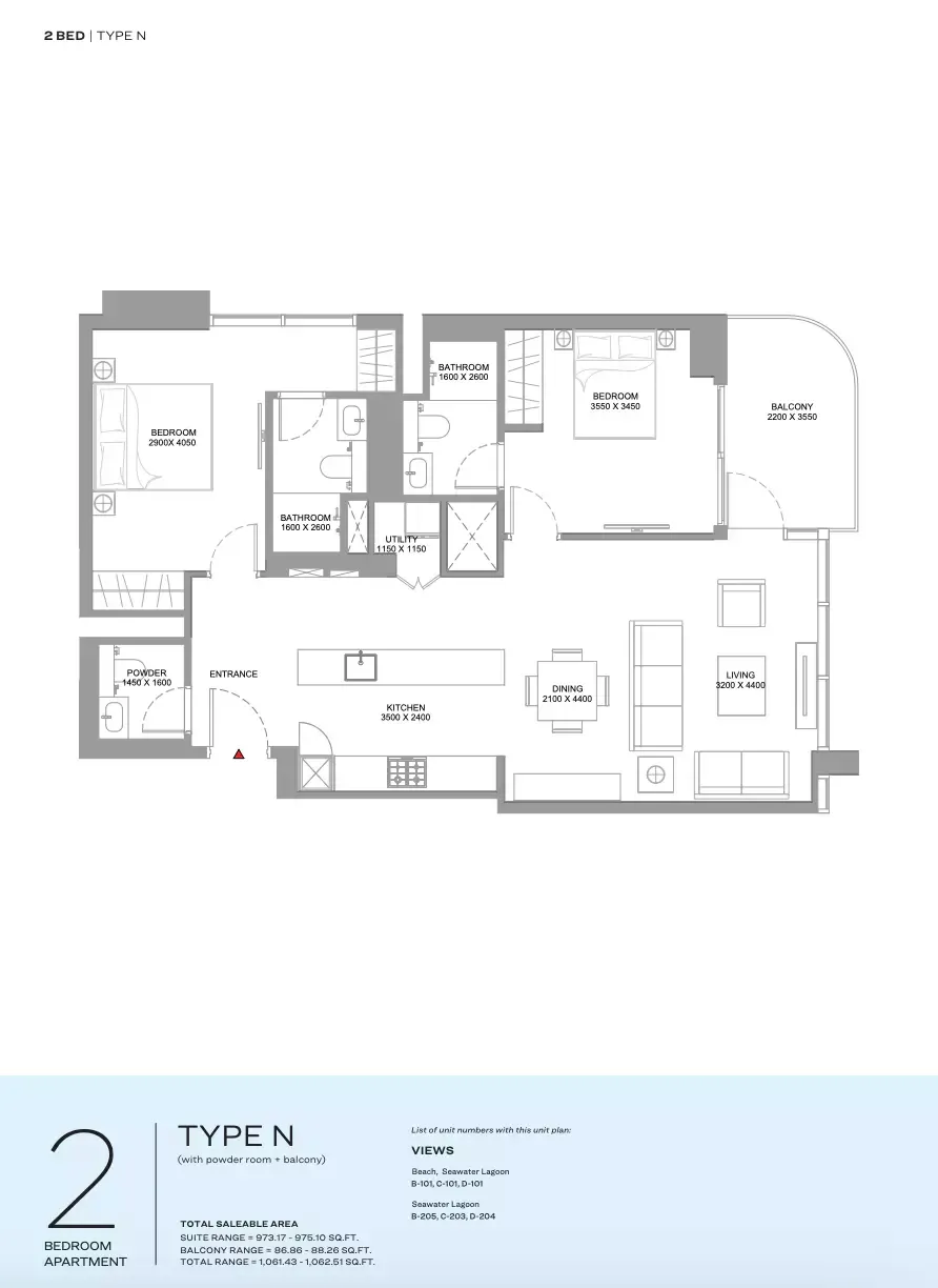 Floor plan for Type N