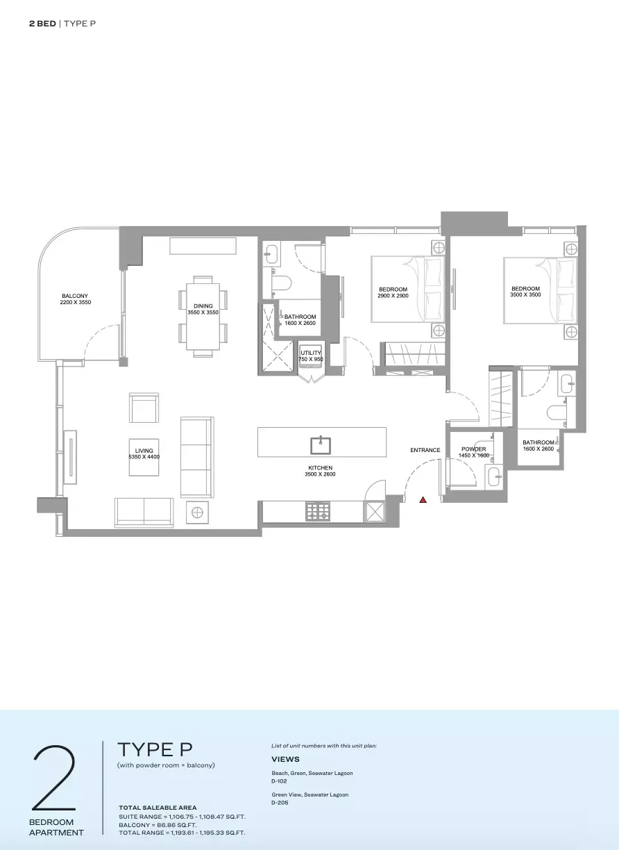 Floor plan for Type P