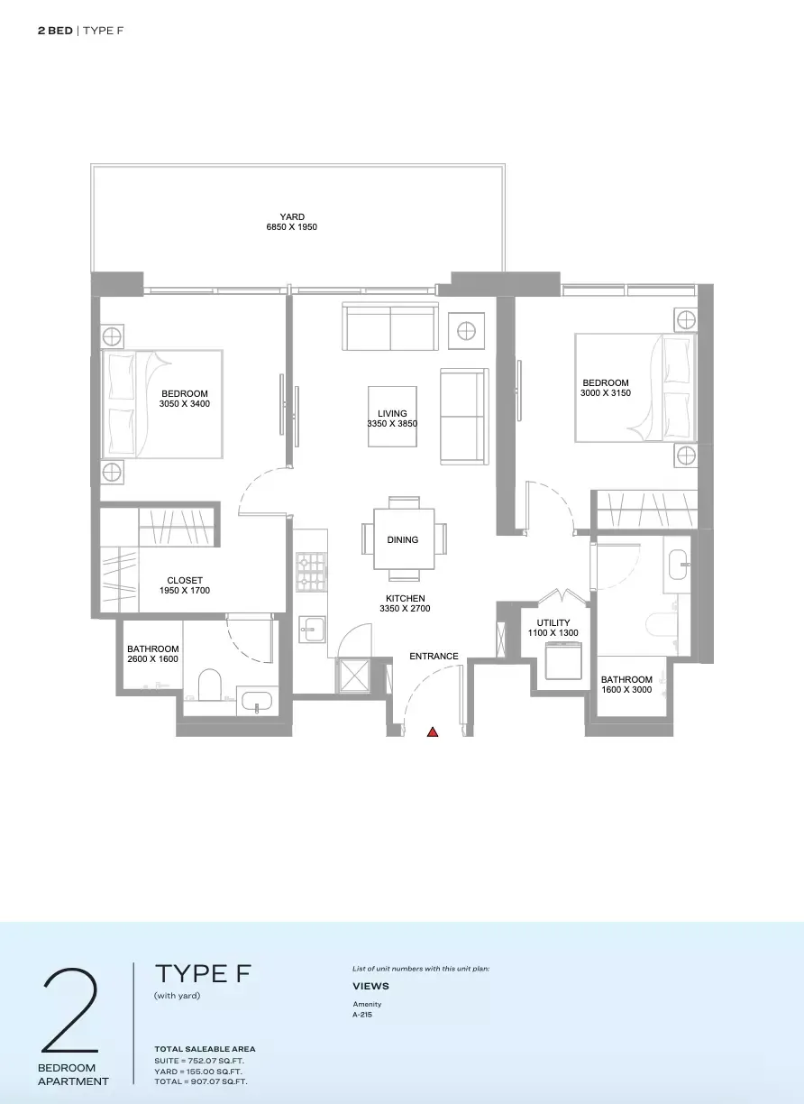 Floor plan for Type F