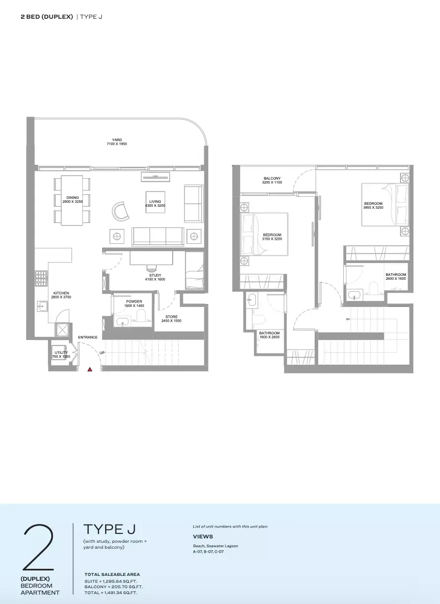 Floor plan for Type J