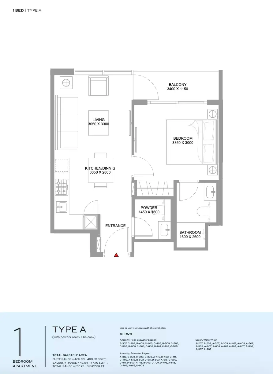 Floor plan for Type A