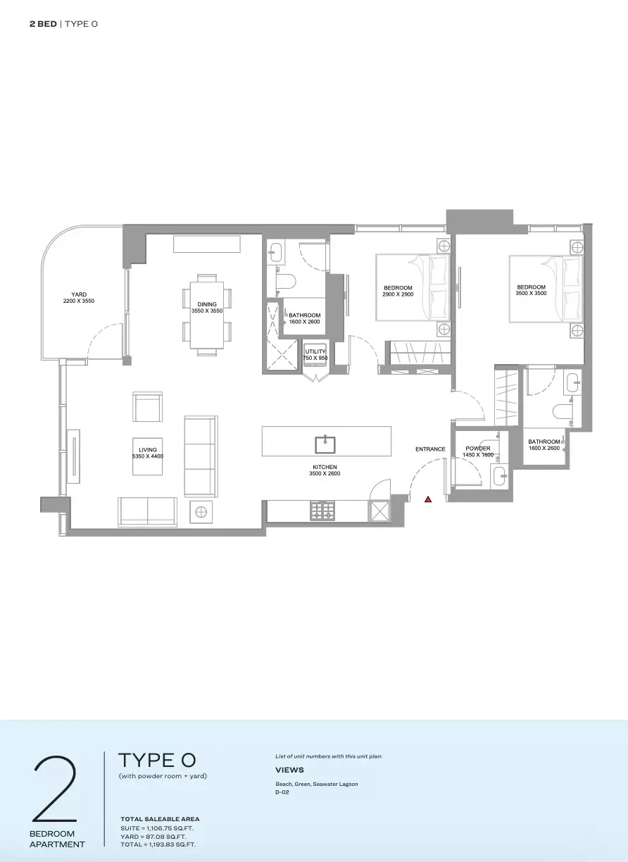Floor plan for Type O