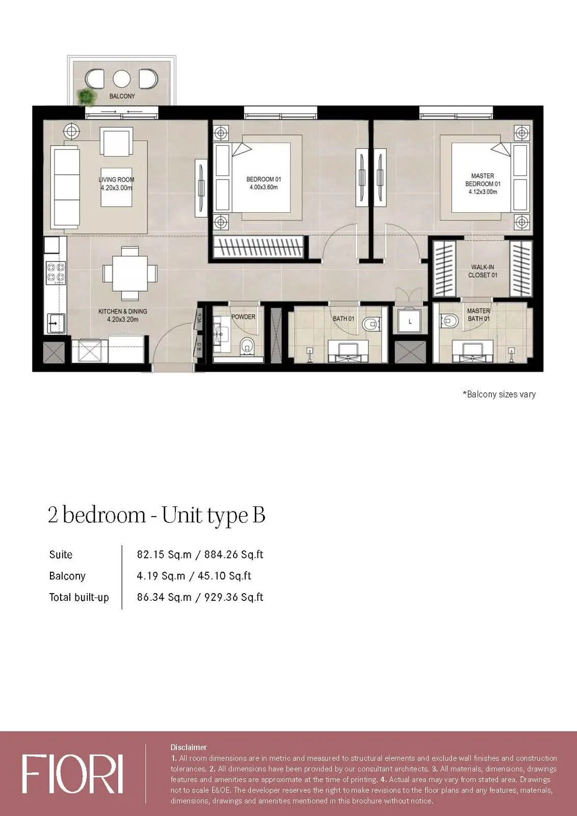 Floor plan for Type B