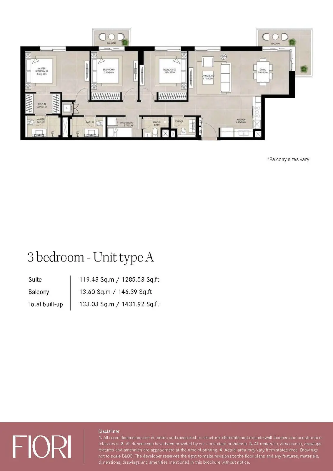 Floor plan for Type A