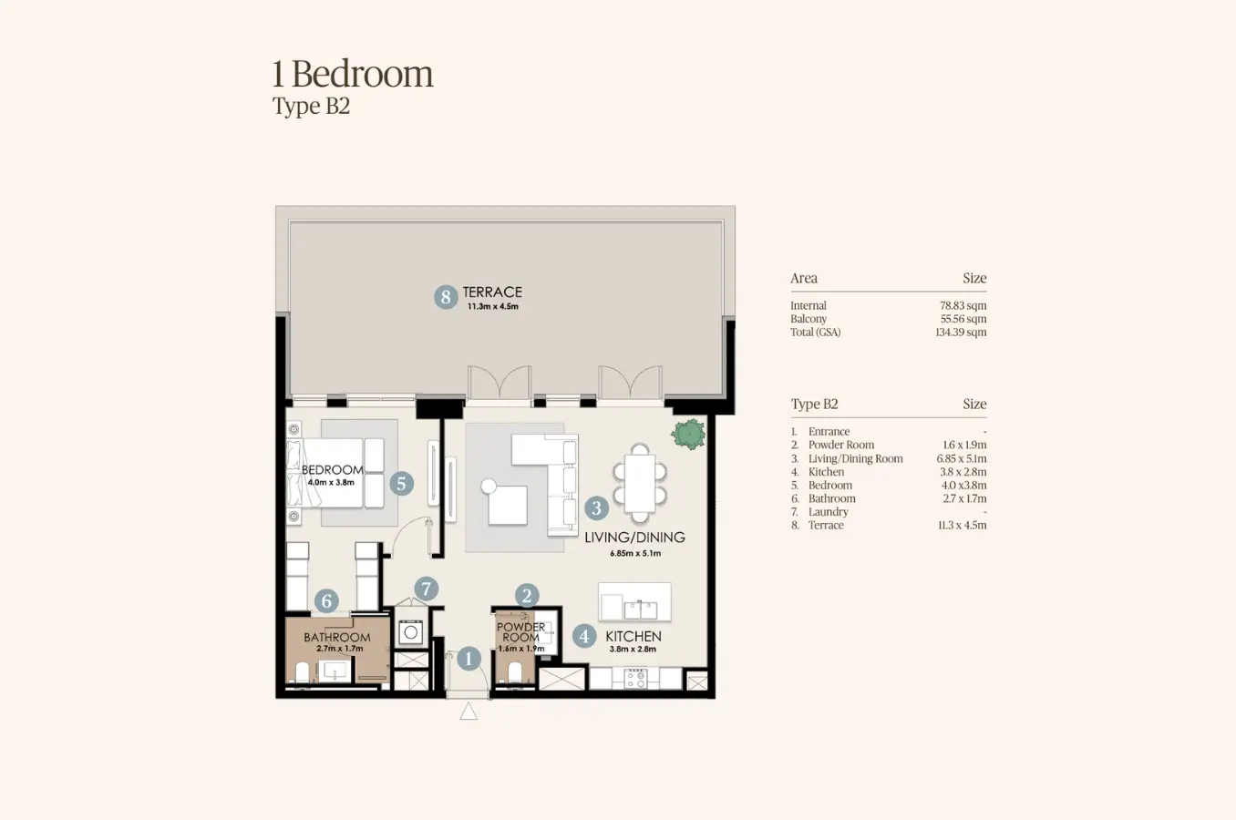 Floor plan for Type B2