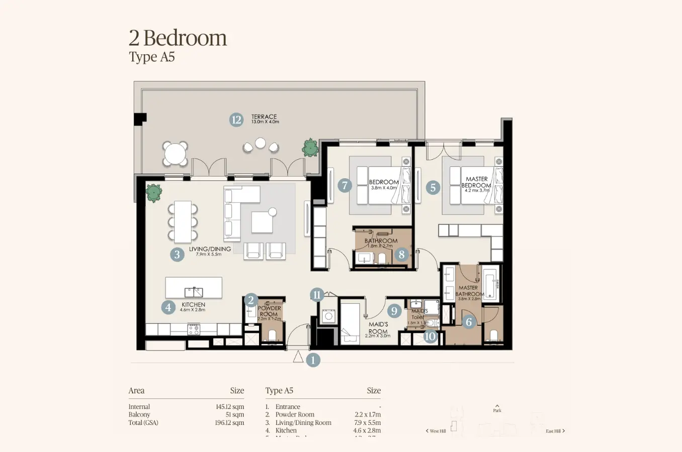 Floor plan for Type A5