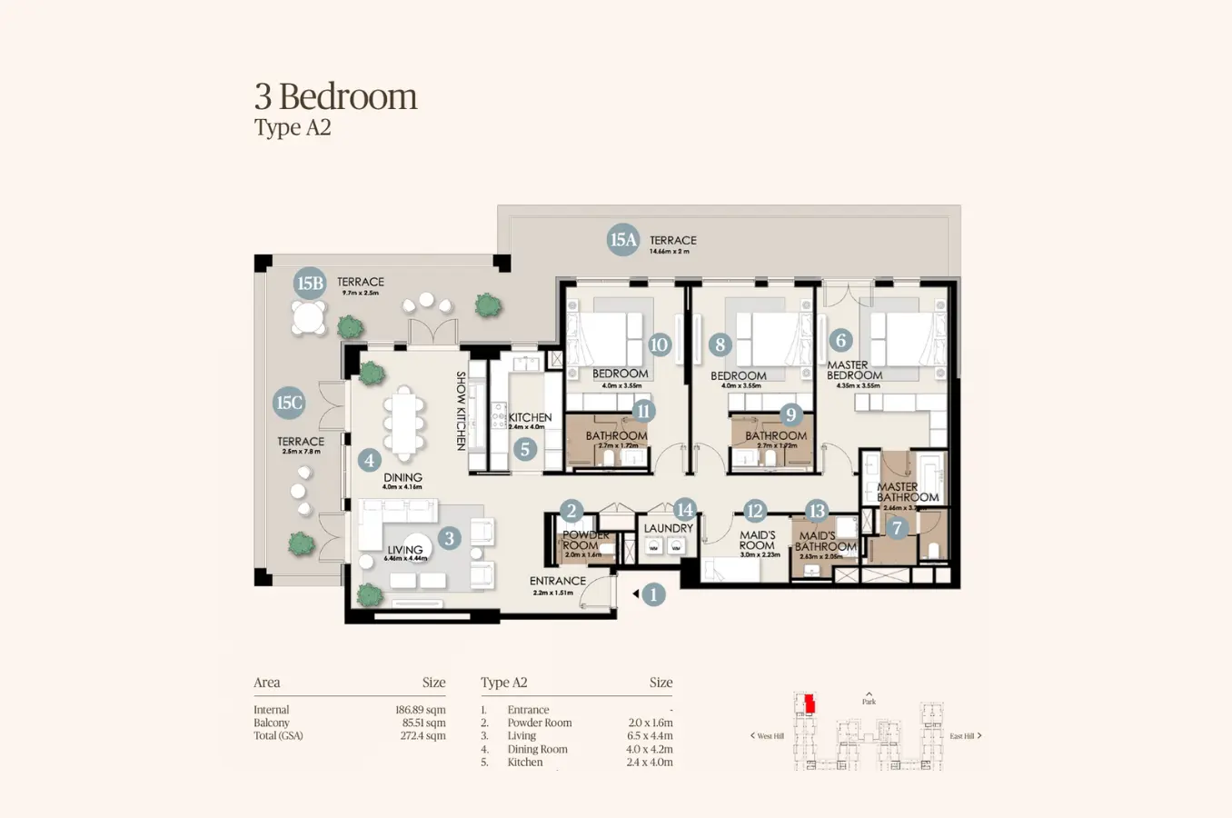 Floor plan for Type A2