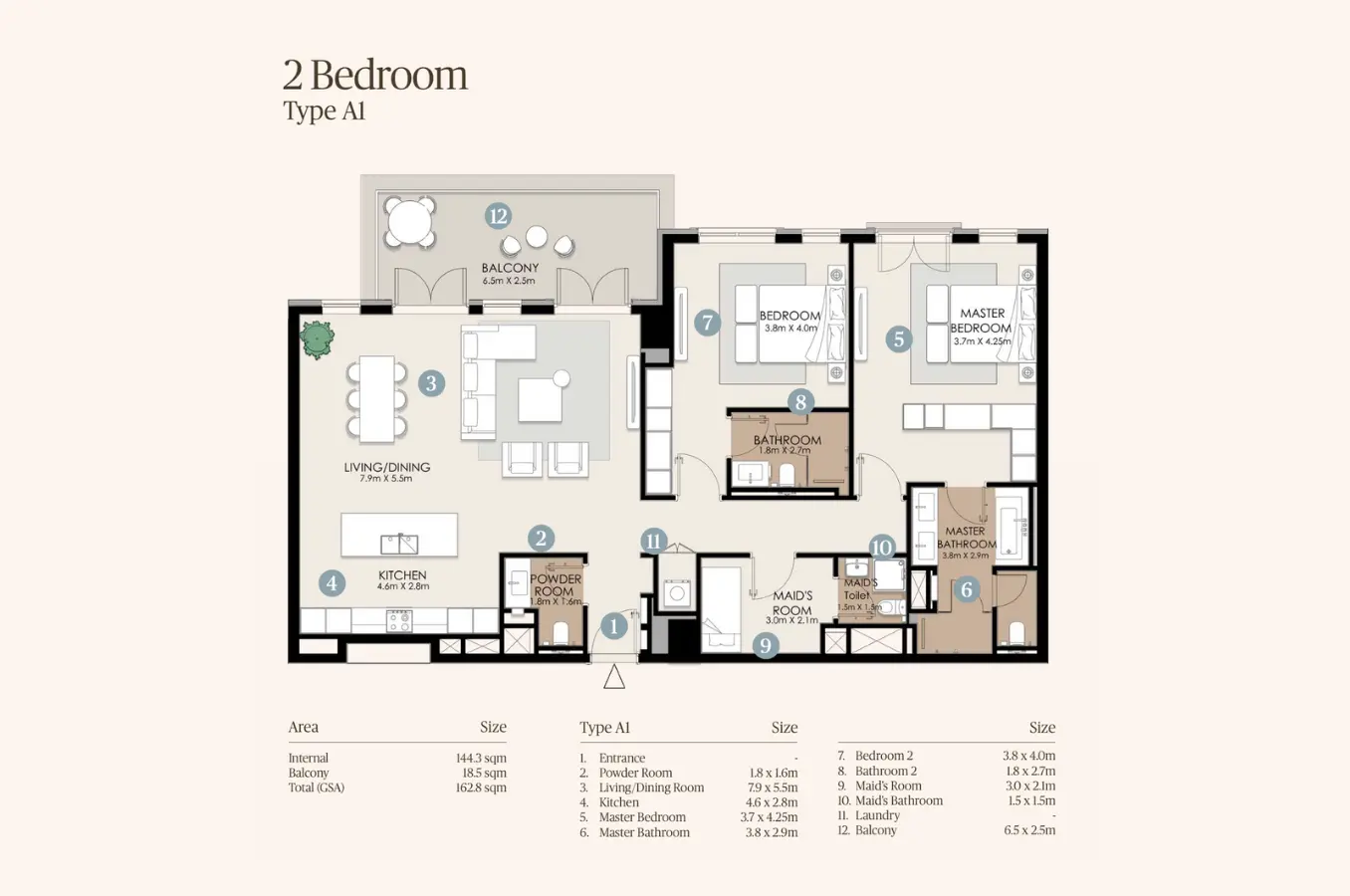 Floor plan for Type A1