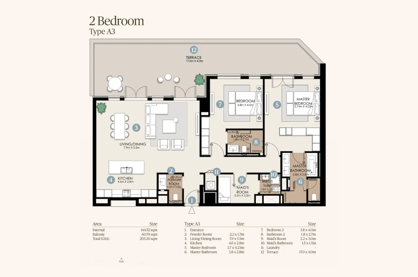 Floor plan for Type A3