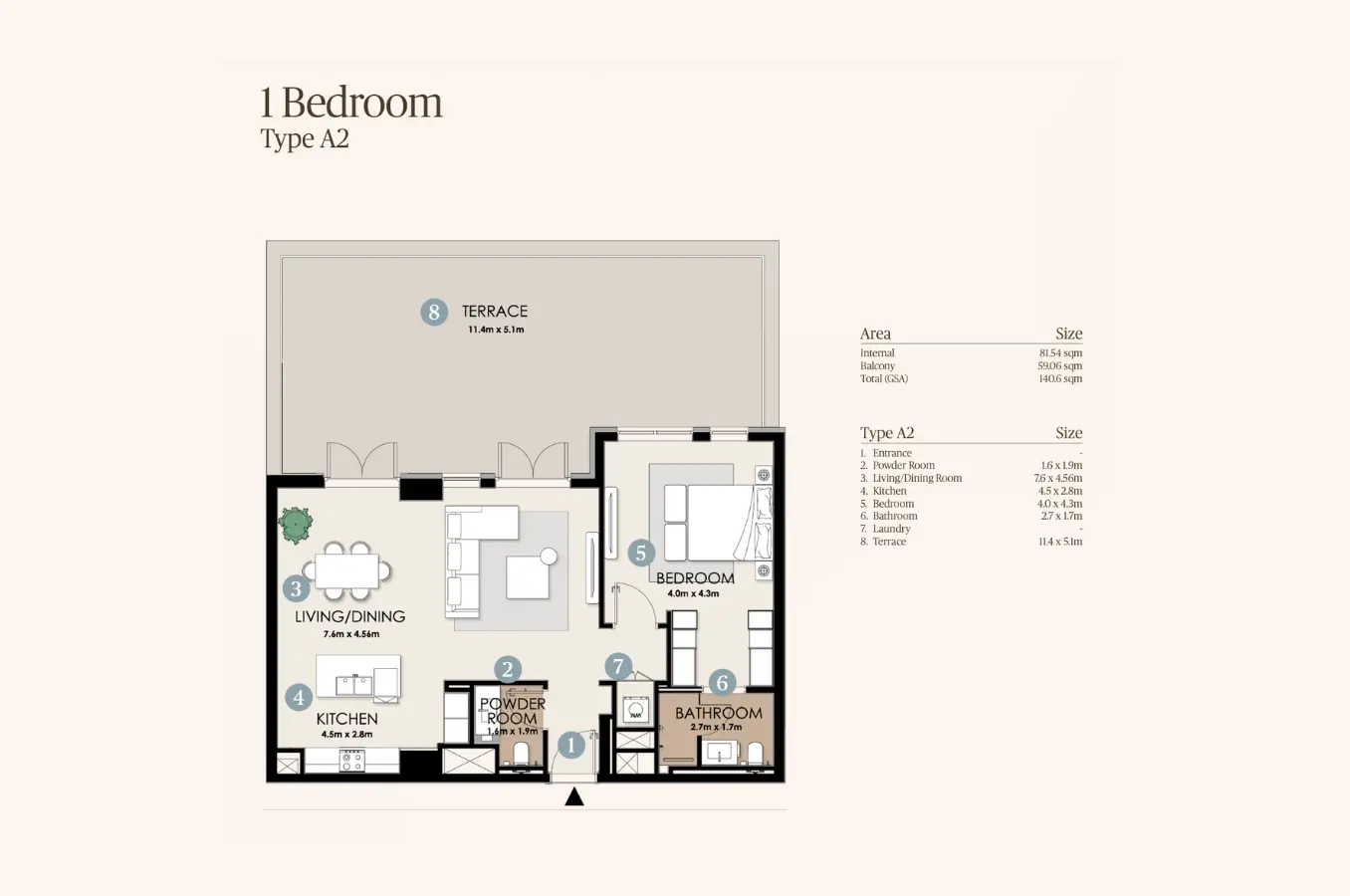 Floor plan for Type A2