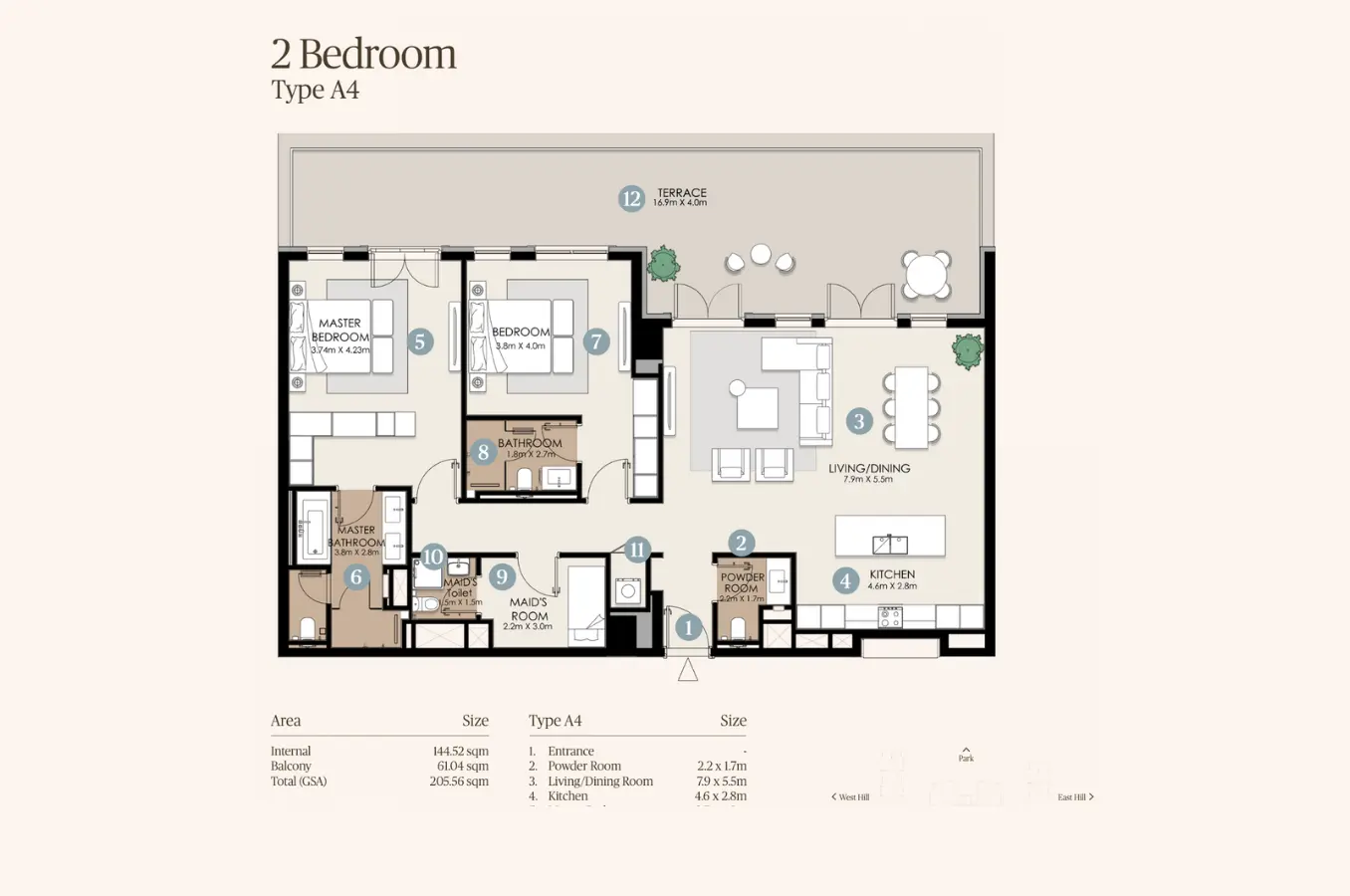 Floor plan for Type A4