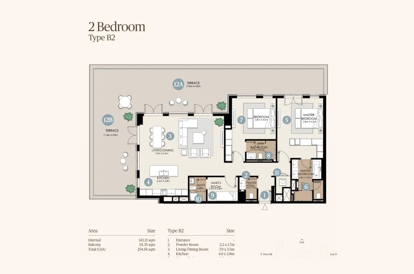 Floor plan for Type B2
