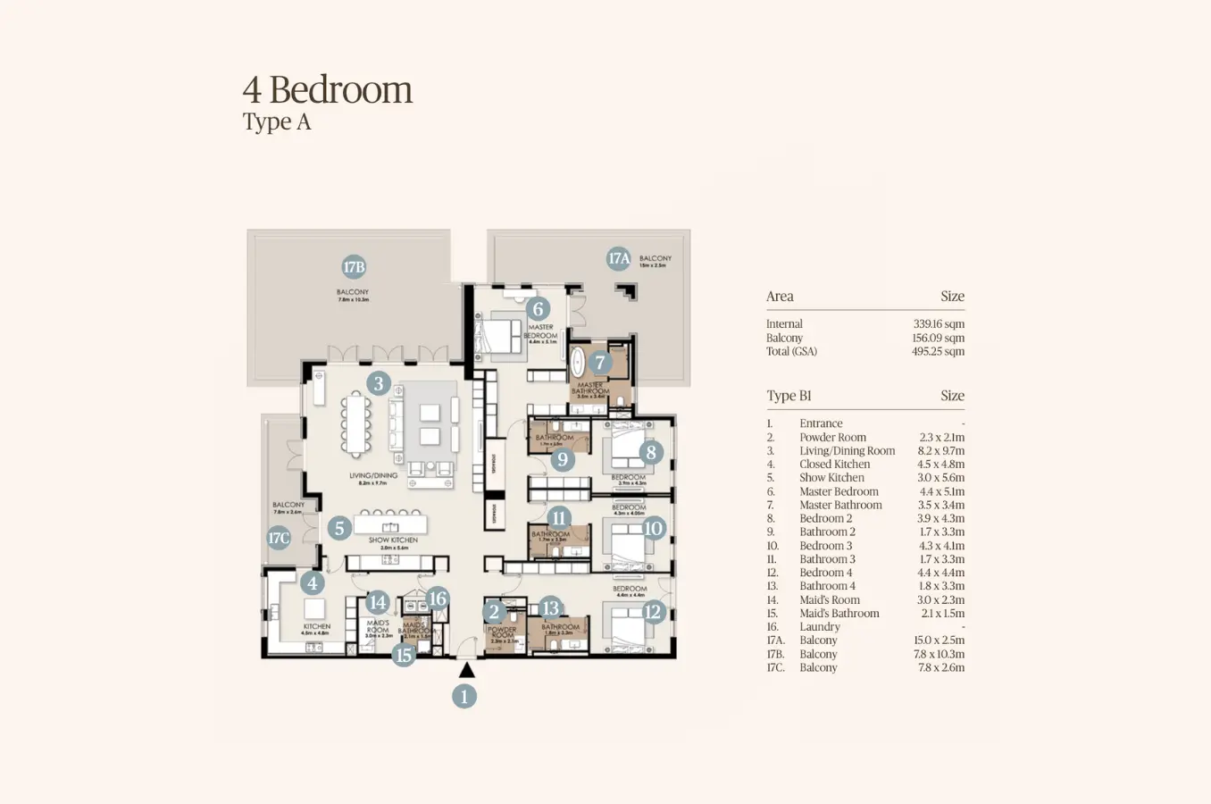 Floor plan for Type A