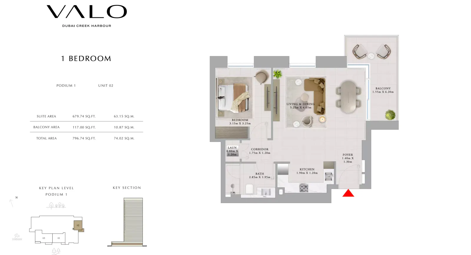 Floor plan for Unit 02