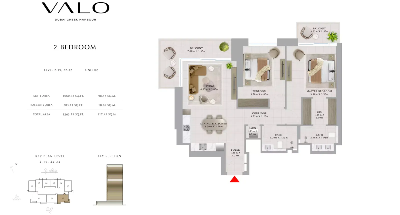 Floor plan for Unit 02A