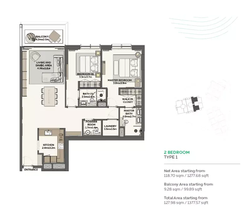 Floor plan for Type 1