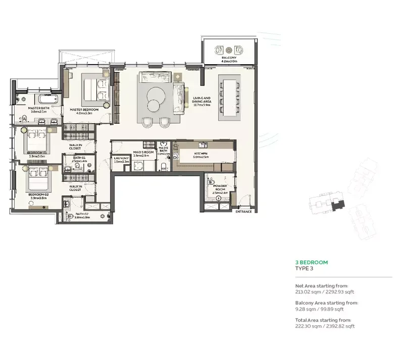 Floor plan for Type 3